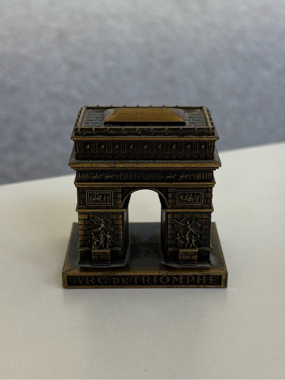 Vintage Bronze Arc de Triomphe Miniature Statue